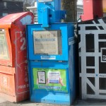 Newspaper boxes on Queen Street East