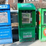 Newspaper boxes on Broadview Ave